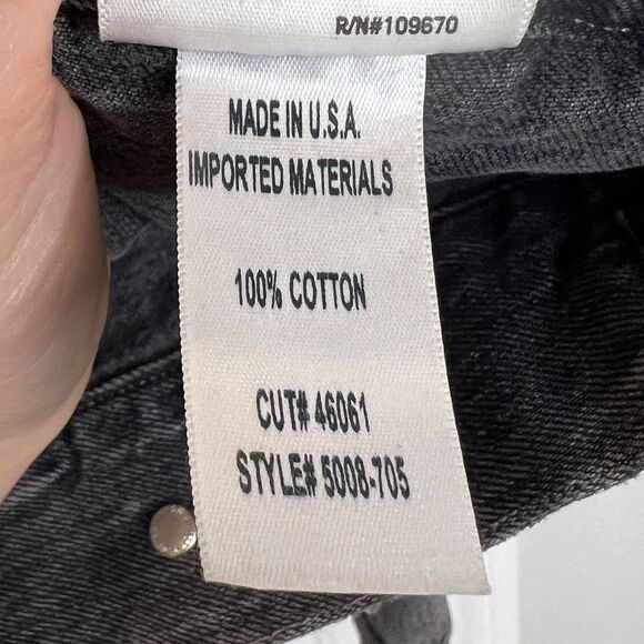 Citizens of Humanity Nica Slim Trucker Jacket in Smoke - Custom Embroidered Sz S - Picture 7 of 11